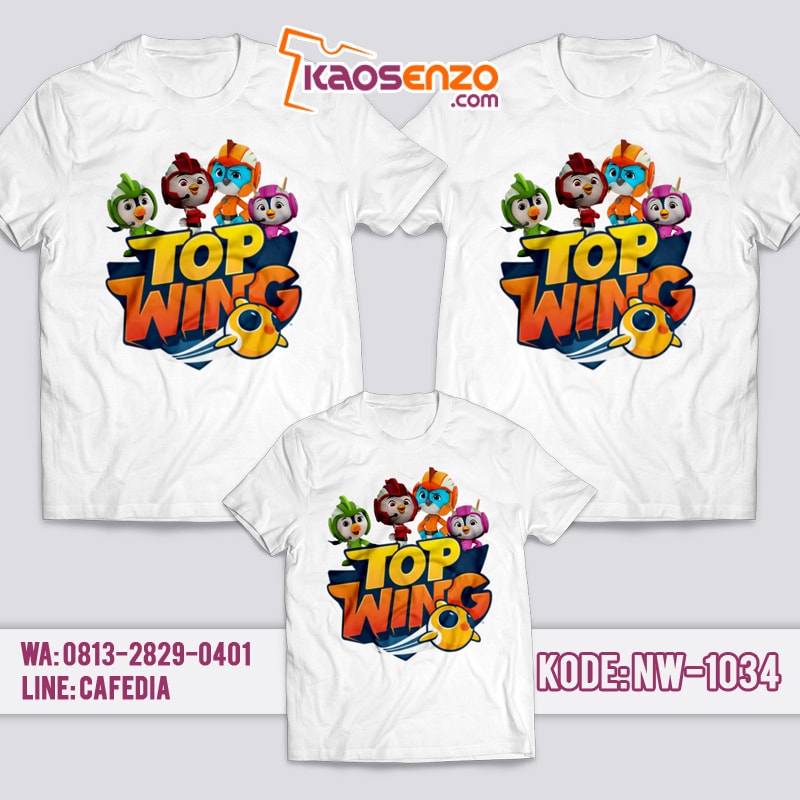 Baju Kaos Couple Keluarga | Kaos Family Custom | Kaos Top Wings NW - 1034