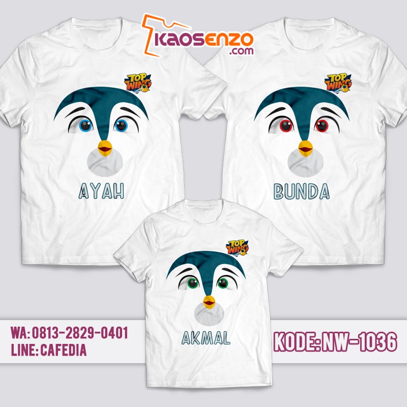 Baju Kaos Couple Keluarga | Kaos Family Custom | Kaos Top Wings NW - 1036