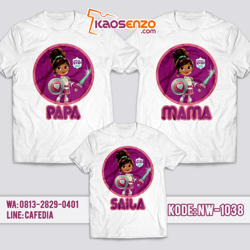 Baju Kaos Couple Keluarga | Kaos Family Custom | Kaos Nella The Princess Knight NW - 1038