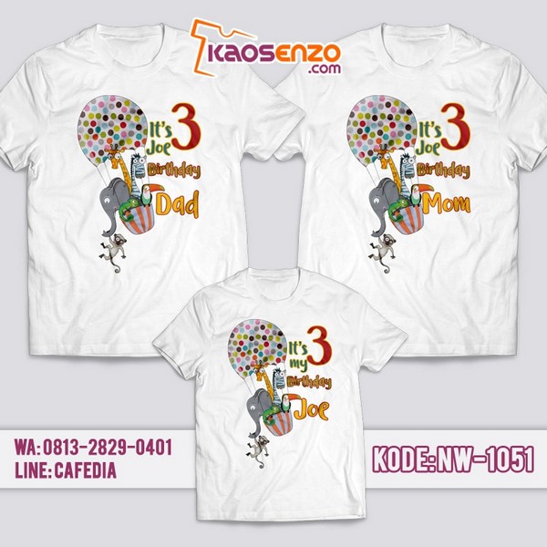 Baju Kaos Couple Keluarga | Kaos Ultah Anak | Kaos Zoo & Animal - NW 1051