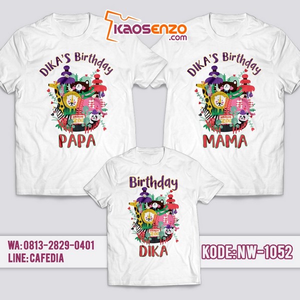 Baju Kaos Couple Keluarga | Kaos Ulang Tahun Anak | Kaos Zoo & Animal - NW 1052