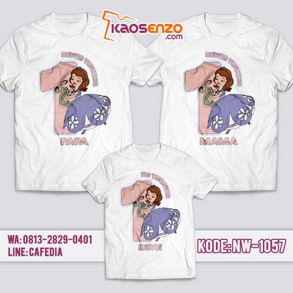 Baju Kaos Couple Keluarga | Kaos Ultah Anak | Kaos Princess | Kaos Sofia - NW 1057