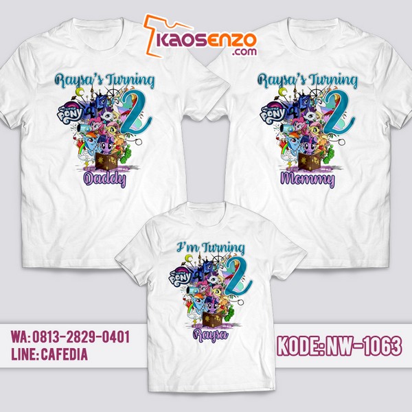 Baju Kaos Couple Keluarga | Kaos Ulang Tahun Anak | Kaos Little Pony - NW 1063