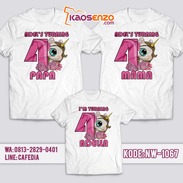 Baju Kaos Couple Keluarga | Kaos Ultah Anak | Kaos Unicorn - NW 1067