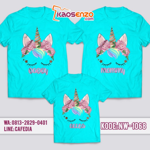Baju Kaos Couple Keluarga | Kaos Family Custom | Kaos Unicorn - NW 1068