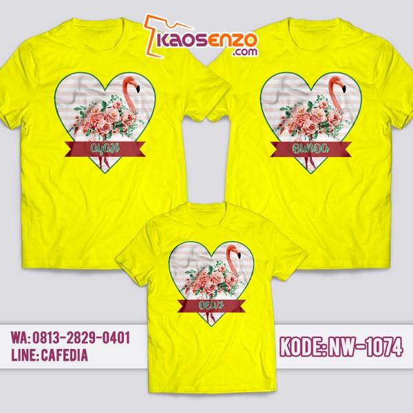 Baju Kaos Couple Keluarga | Kaos Family Custom | Kaos Flamingo - NW 1074