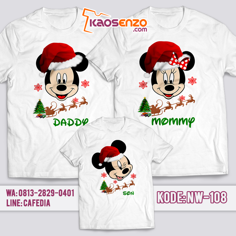 Baju Kaos Couple Keluarga | Baju Kaos Ultah Motif Mickey Mouse