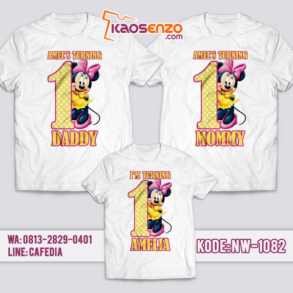 Baju Kaos Couple Keluarga | Kaos Ultah Anak | Kaos Mickey Minnie Mouse - NW 1082