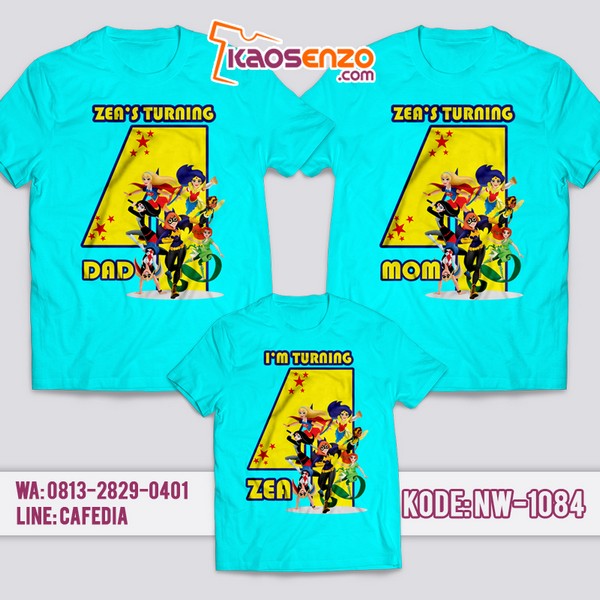 Baju Kaos Couple Keluarga | Kaos Ulang Tahun Anak | Kaos Super Girl - NW 1084