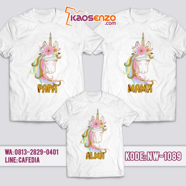 Baju Kaos Couple Keluarga | Kaos Family Custom | Kaos Unicorn - NW 1089