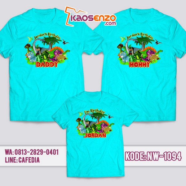 Baju Kaos Couple Keluarga | Kaos Ulang Tahun Anak | Kaos Dinosaurus - NW 1094