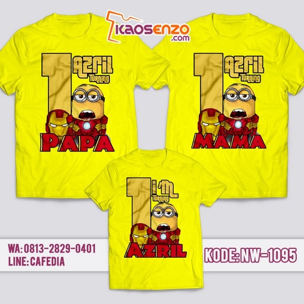 Baju Kaos Couple Keluarga | Kaos Ultah Anak | Kaos Minion - NW 1095