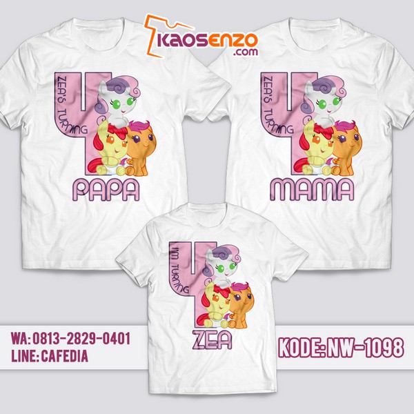 Baju Kaos Couple Keluarga | Kaos Ulang Tahun Anak | Kaos Little Pony - NW 1098