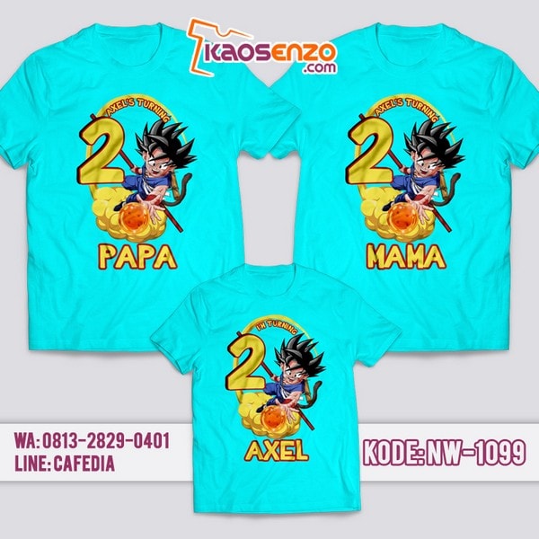 Baju Kaos Couple Keluarga | Kaos Ultah Anak | Kaos Dragon Ball - NW 1099