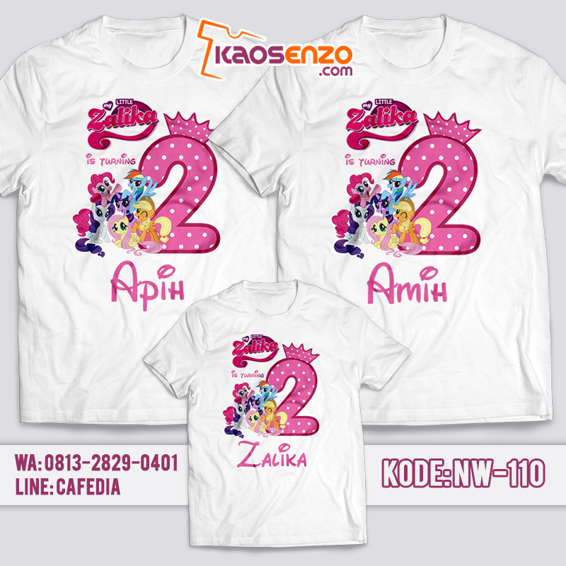 Baju Kaos Couple Keluarga | Baju Kaos Ultah Motif Little Pony