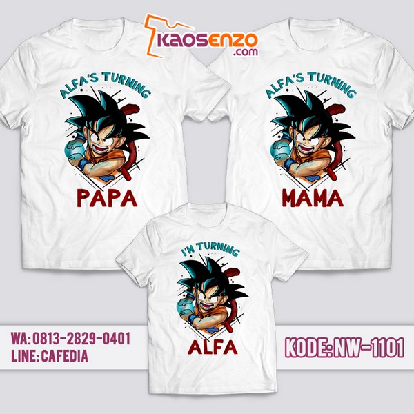 Baju Kaos Couple Keluarga | Kaos Ulang Tahun Anak | Kaos Dragon Ball - NW 1101