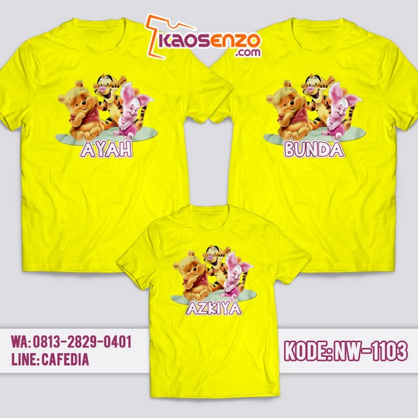 Baju Kaos Couple Keluarga | Kaos Family Custom | Kaos Winnie The Pooh - NW 1103