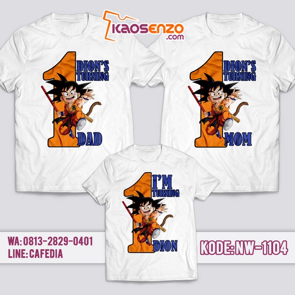 Baju Kaos Couple Keluarga | Kaos Ulang Tahun Anak | Kaos Dragon Ball - NW 1104