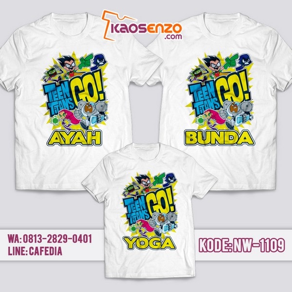 Baju Kaos Couple Keluarga | Kaos Family Custom | Kaos Titans Go - NW 1109