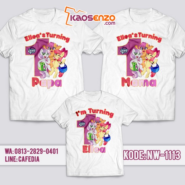 Baju Kaos Couple Keluarga | Kaos Ultah Anak | Kaos Little Pony - NW 1113