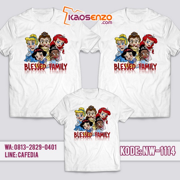 Baju Kaos Couple Keluarga | Kaos Family Custom | Kaos Princess Disney - NW 1114