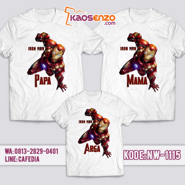 Baju Kaos Couple Keluarga | Kaos Family Custom | Kaos Iron Man - NW 1115