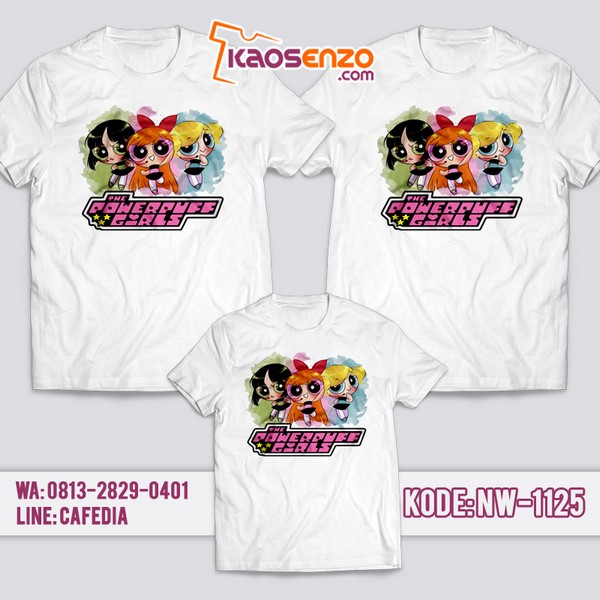 Baju Kaos Couple Keluarga | Kaos Family Custom | Kaos Powerpuff Girl - NW 1125