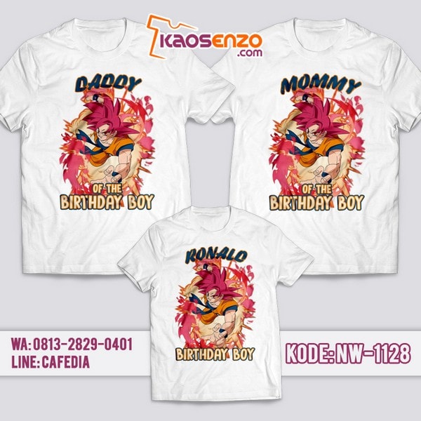 Baju Kaos Couple Keluarga | Kaos Ultah Anak | Kaos Dragon Ball - NW 1128