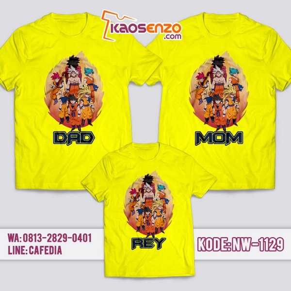 Baju Kaos Couple Keluarga | Kaos Family Custom | Kaos Dragon Ball - NW 1129