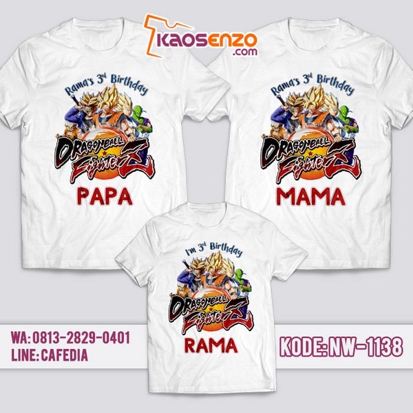 Kaos Couple Keluarga Dragon Balls | Kaos Ultah Anak | Kaos Dragon Ball - NW 1138