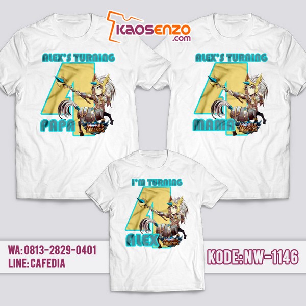 Baju Kaos Couple Keluarga Mobile Legends | Kaos Ulang Tahun Anak | Kaos Mobile Legends - NW 1146