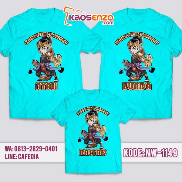 Kaos Couple Keluarga Mobile Legends | Kaos Ulang Tahun Anak | Kaos Mobile Legends - NW 1149