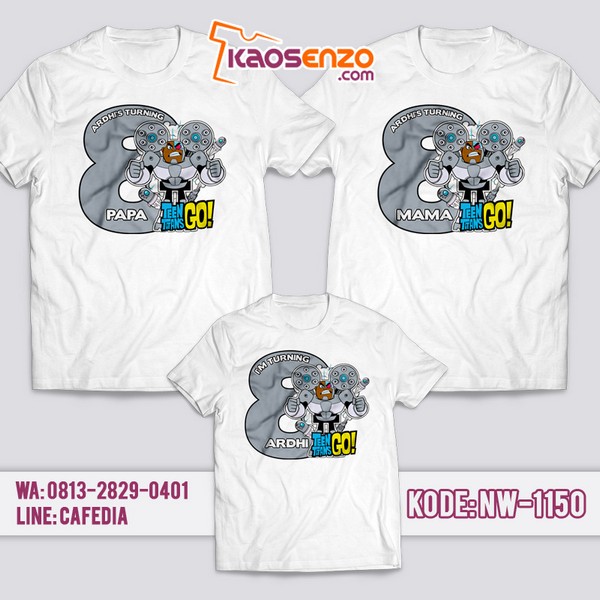 Baju Kaos Couple Keluarga Titans Go | Kaos Ultah Anak | Kaos Titans Go - NW 1150