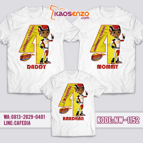 Baju Kaos Couple Keluarga Blaze | Kaos Ulang Tahun Anak | Kaos Blaze - NW 1152