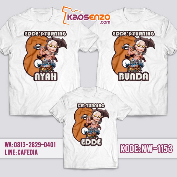 Baju Kaos Couple Keluarga Mobile Legends | Kaos Ultah Anak | Kaos Mobile Legends - NW 1153