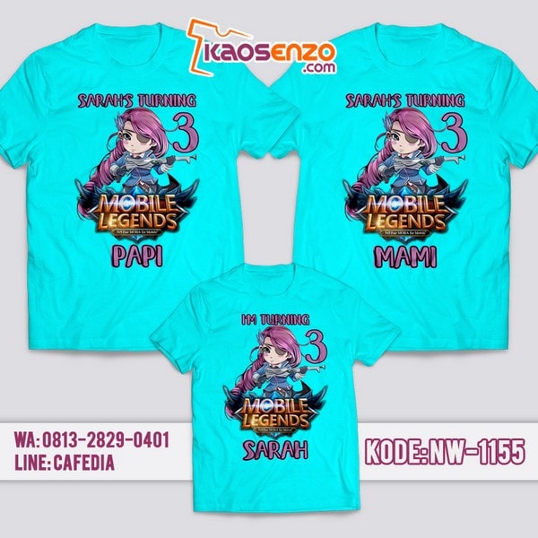 Kaos Couple Keluarga Mobile Legends | Kaos Ulang Tahun Anak | Kaos Mobile Legends - NW 1155