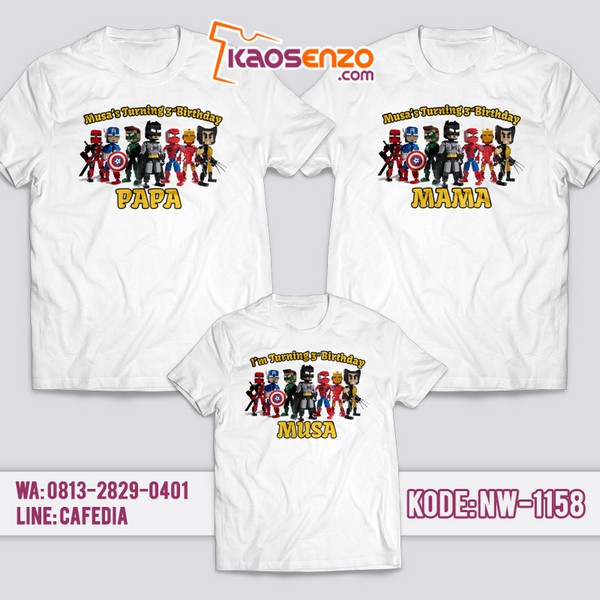 Baju Kaos Couple Keluarga Minecraft | Kaos Ulang Tahun Anak | Kaos Minecraft - NW 1158