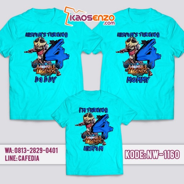 Baju Kaos Couple Keluarga Mobile Legends | Kaos Ulang Tahun Anak | Kaos Mobile Legends - NW 1160