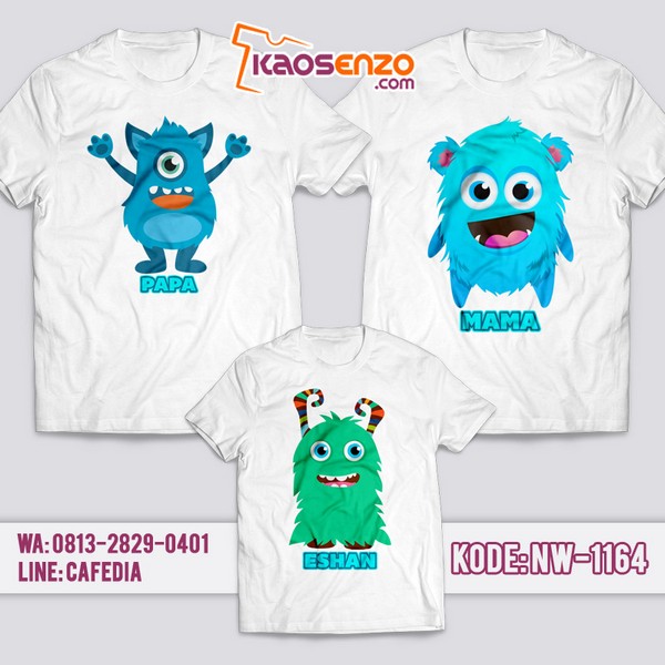 Baju Kaos Couple Keluarga Little Monster | Kaos Family Custom | Kaos Little Monster - NW 1164