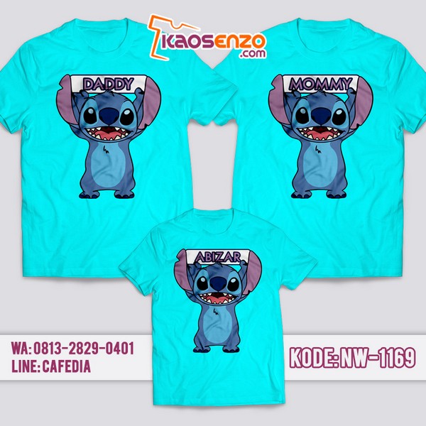 Baju Kaos Couple Keluarga Stitch | Kaos Family Custom | Kaos Stitch - NW 1169