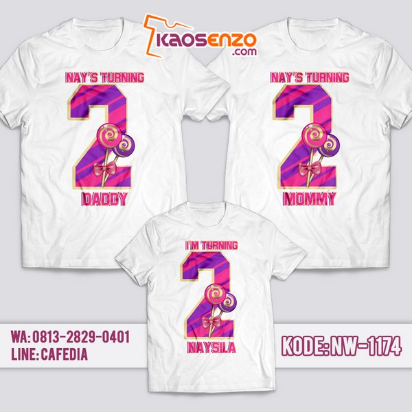 Baju Kaos Couple Keluarga Candy Land | Kaos Ulang Tahun Anak | Kaos Candy Land - NW 1174