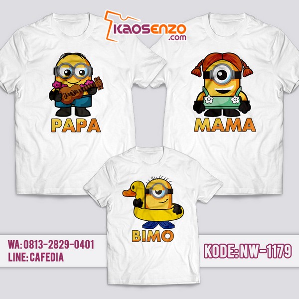 Baju Kaos Couple Keluarga Minion | Kaos Family Custom | Kaos Minion - NW 1179