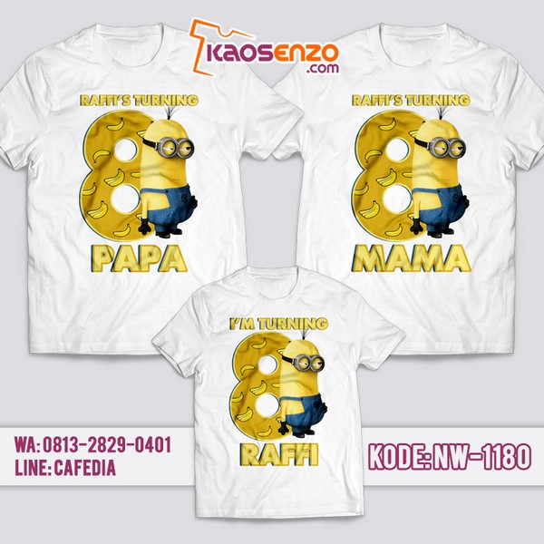 Baju Kaos Couple Keluarga Minion | Kaos Ultah Anak | Kaos Minion - NW 1180