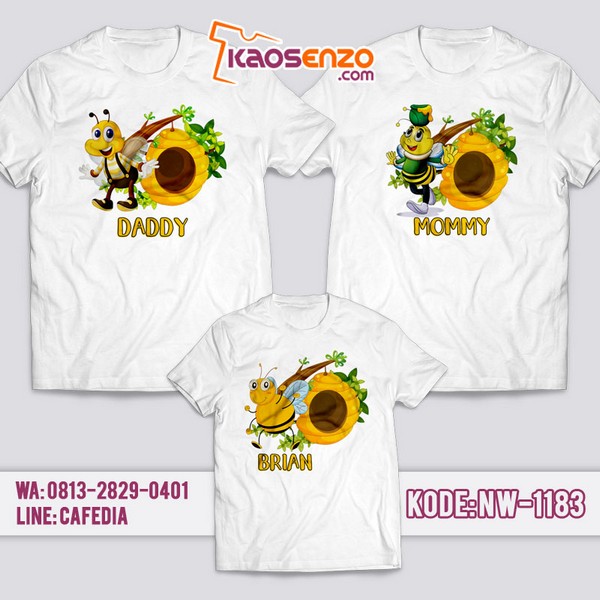 Baju Kaos Couple Keluarga Bee | Kaos Family Custom | Kaos Bee - NW 1183