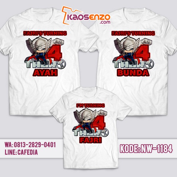 Baju Kaos Couple Keluarga Thor | Kaos Ultah Anak | Kaos Thor - NW 1184