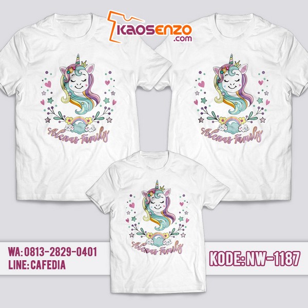 Baju Kaos Couple Keluarga Unicorn | Kaos Family Custom | Kaos Unicorn - NW 1187