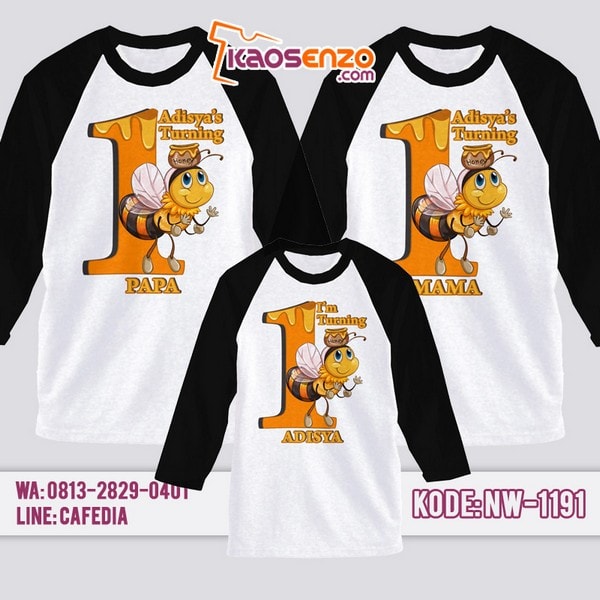 Baju Kaos Couple Keluarga Bee | Kaos Ultah Anak | Kaos Bee - NW 1191