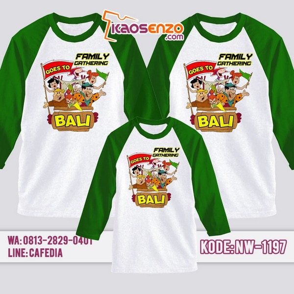 Baju Kaos Family Gathering Flintstones | Kaos Couple Keluarga | Kaos Flintstones - NW 1197