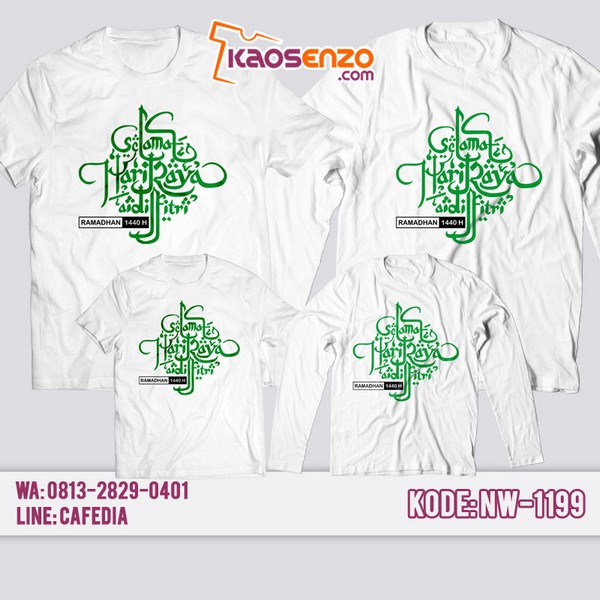 Baju Kaos Couple Keluarga Lebaran | Kaos Family Custom | Kaos Custom Tulisan- NW 1199