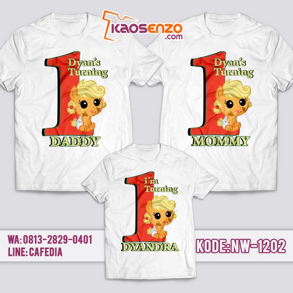 Baju Kaos Couple Keluarga Little Pony | Kaos Ulang Tahun Anak | Kaos Little Pony - NW 1202